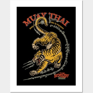 Vintage Tiger Muay Thai Tattoo The Art of Eight Limbs Posters and Art